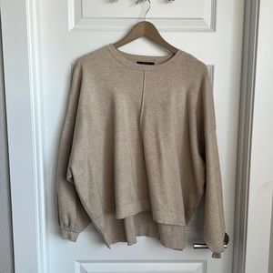 Medium, tan sweater longer in the back, Forever 21
